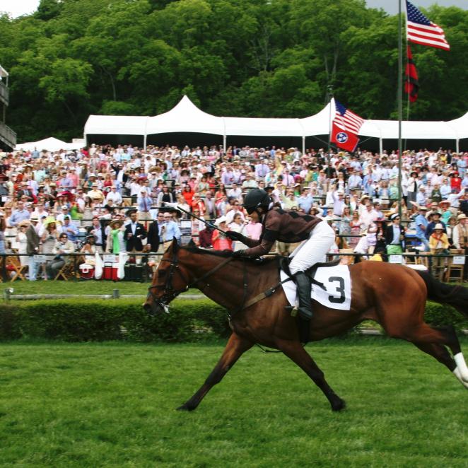 Horse racing at Iroquois Steeplechase