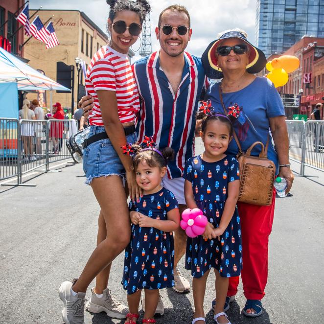 Family posed at July 4th