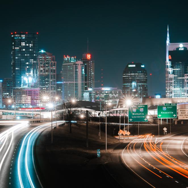 Nashville Skyline at Nighttime