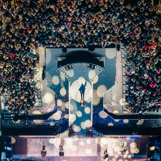 Aerial Stage View at NYE Nashville's Big Bash