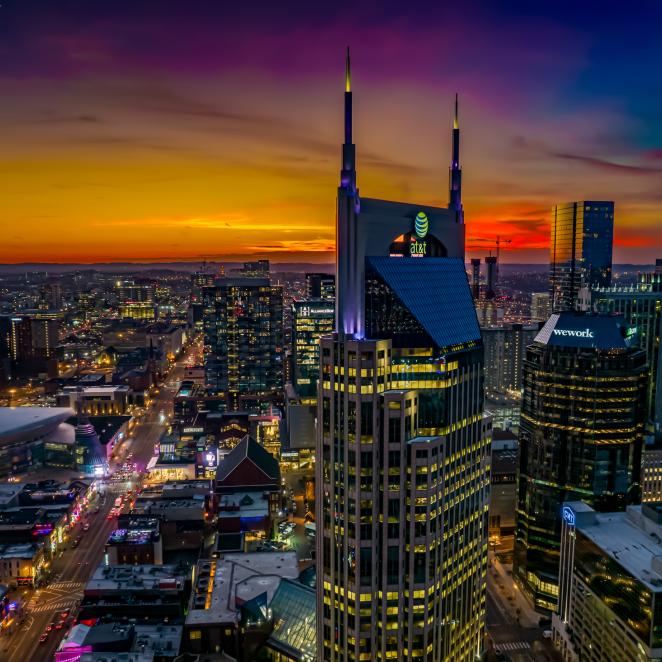 Batman Building in Nashville's skyline