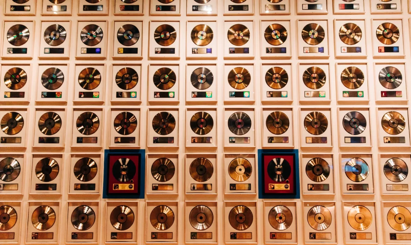 Country Music Hall of Fame gold record wall