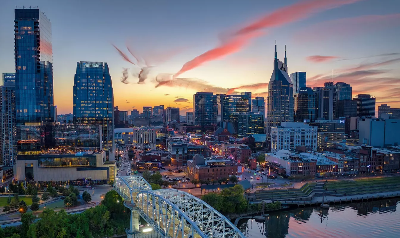 Nashville Skyline at Sunset