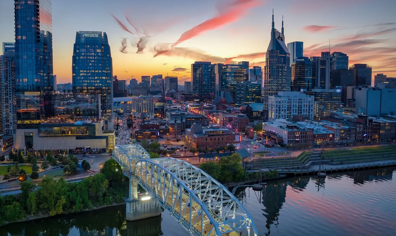 Nashville Skyline at Sunset