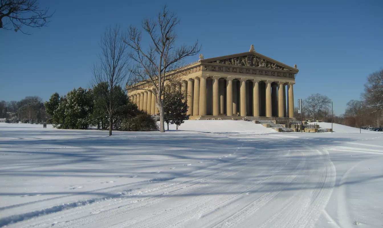 Snow day at the Parthenon