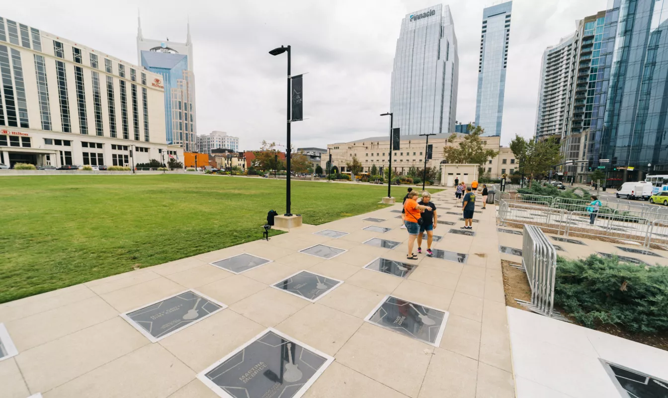 Visitors at Walk of Fame Park