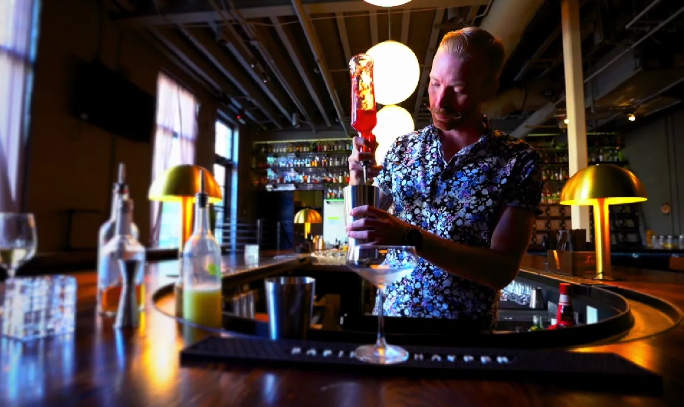 Bartender making a drink in Nashville