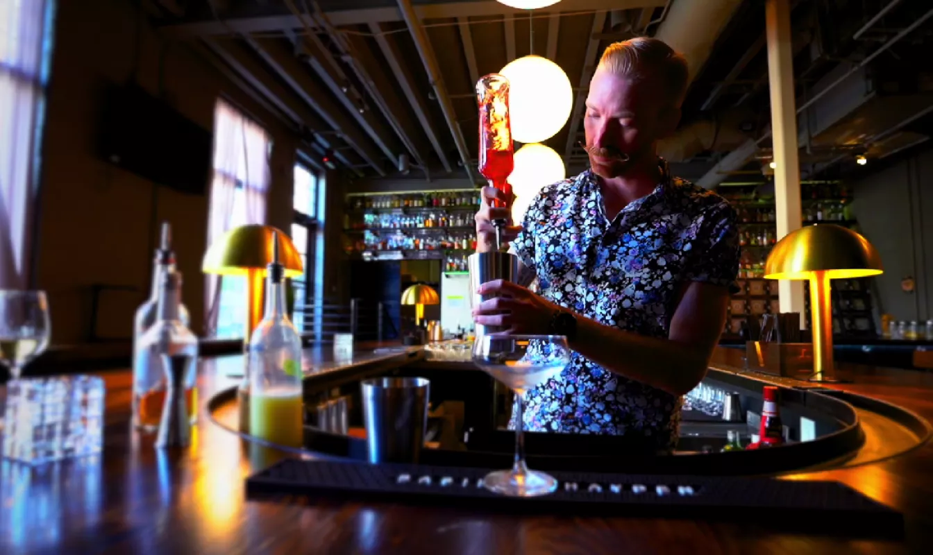 Bartender making a drink in Nashville