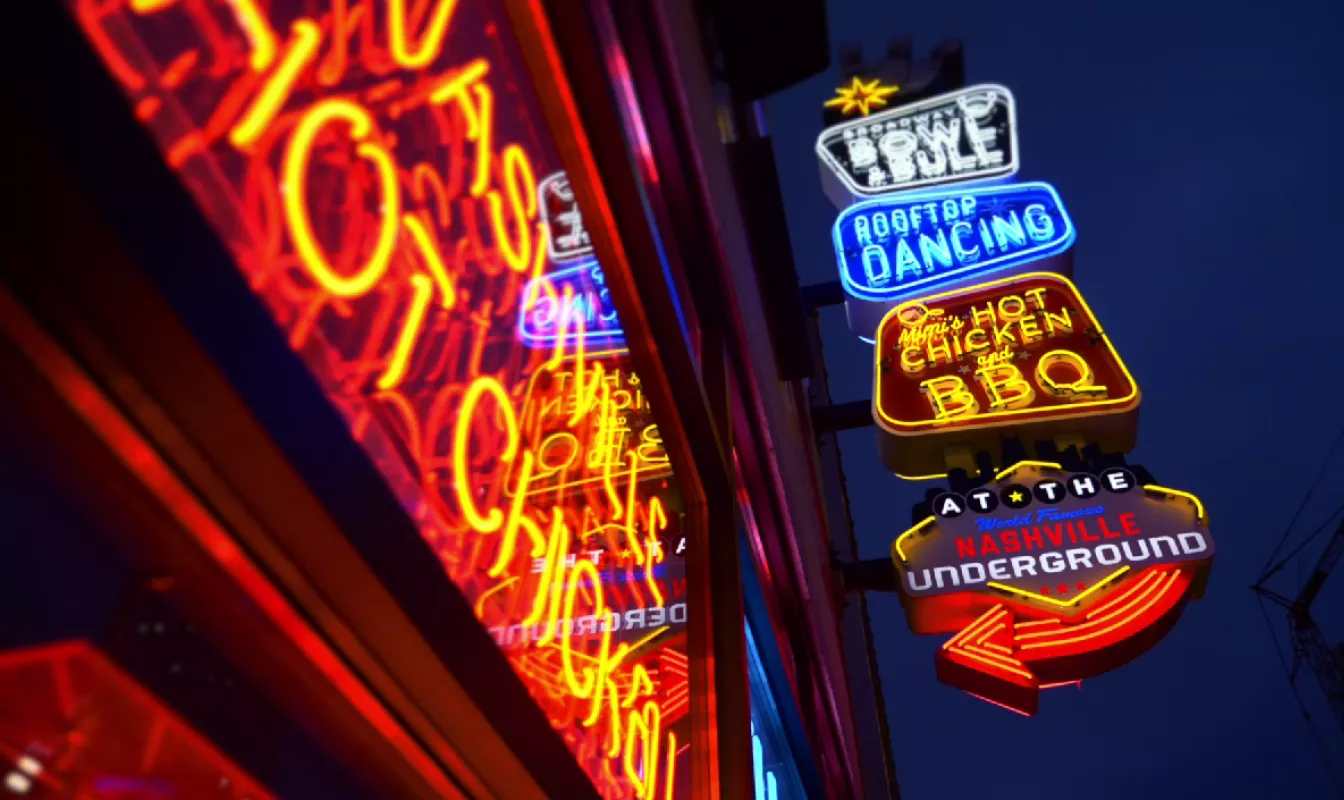 Neon signs on Broadway
