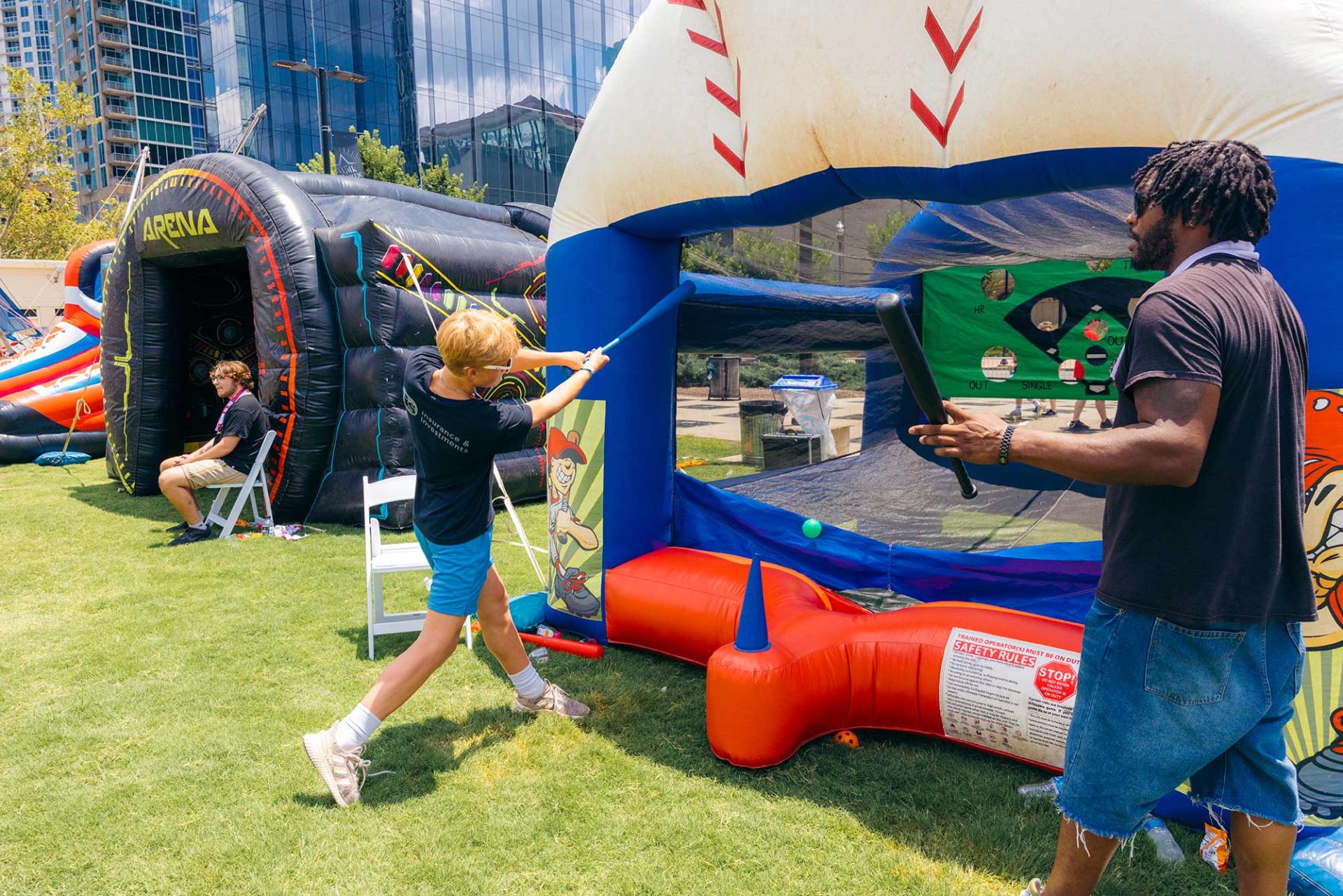 Kid playing game at Amazon Family Fun Zone