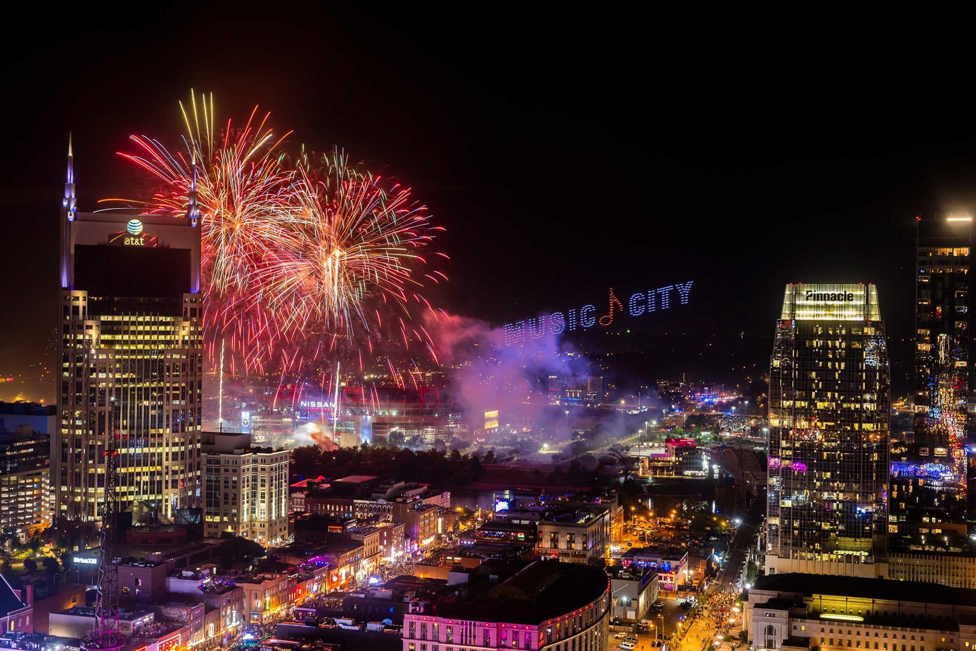 July 4th Fireworks Show with Drones