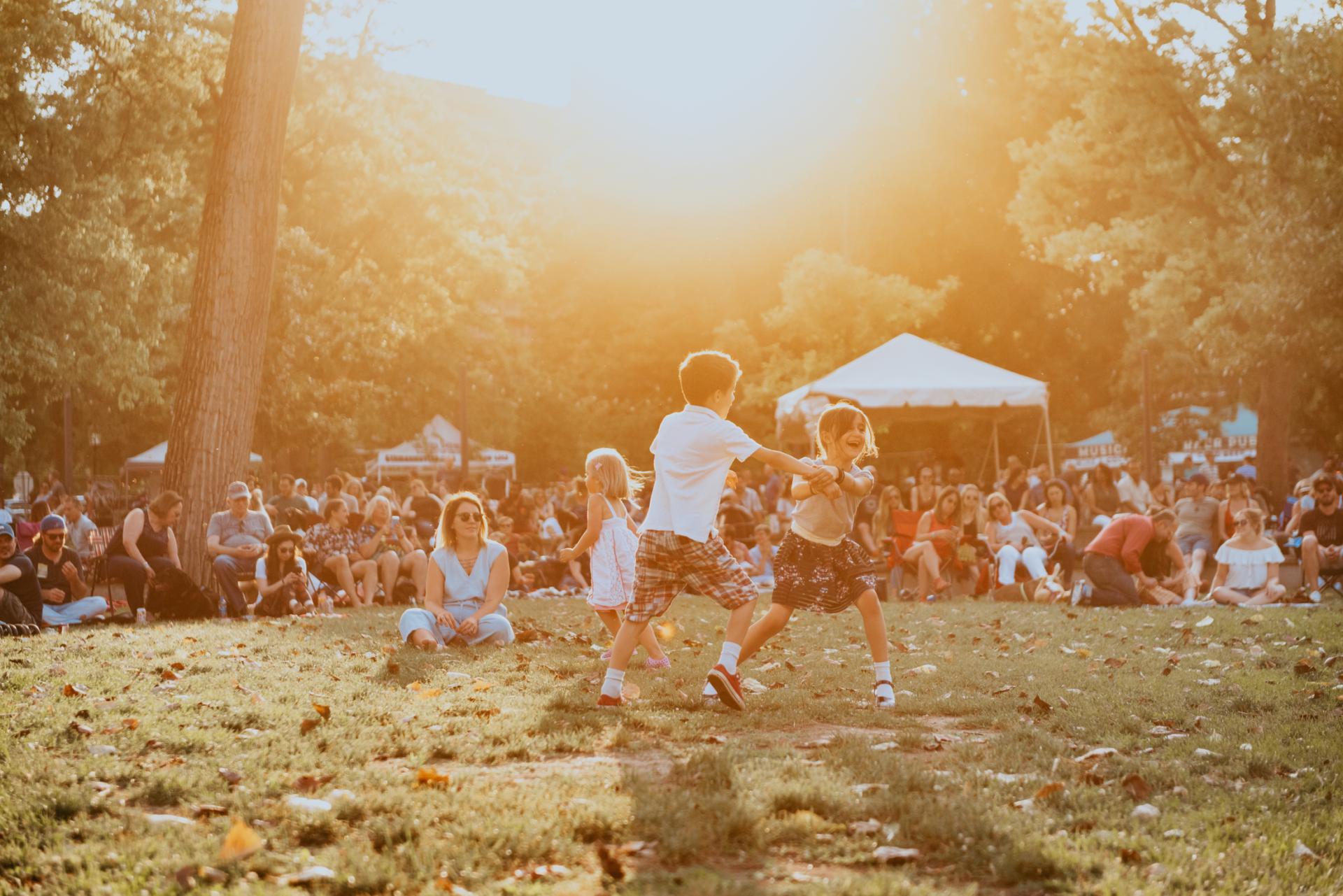Kids playing at Musicians Corner