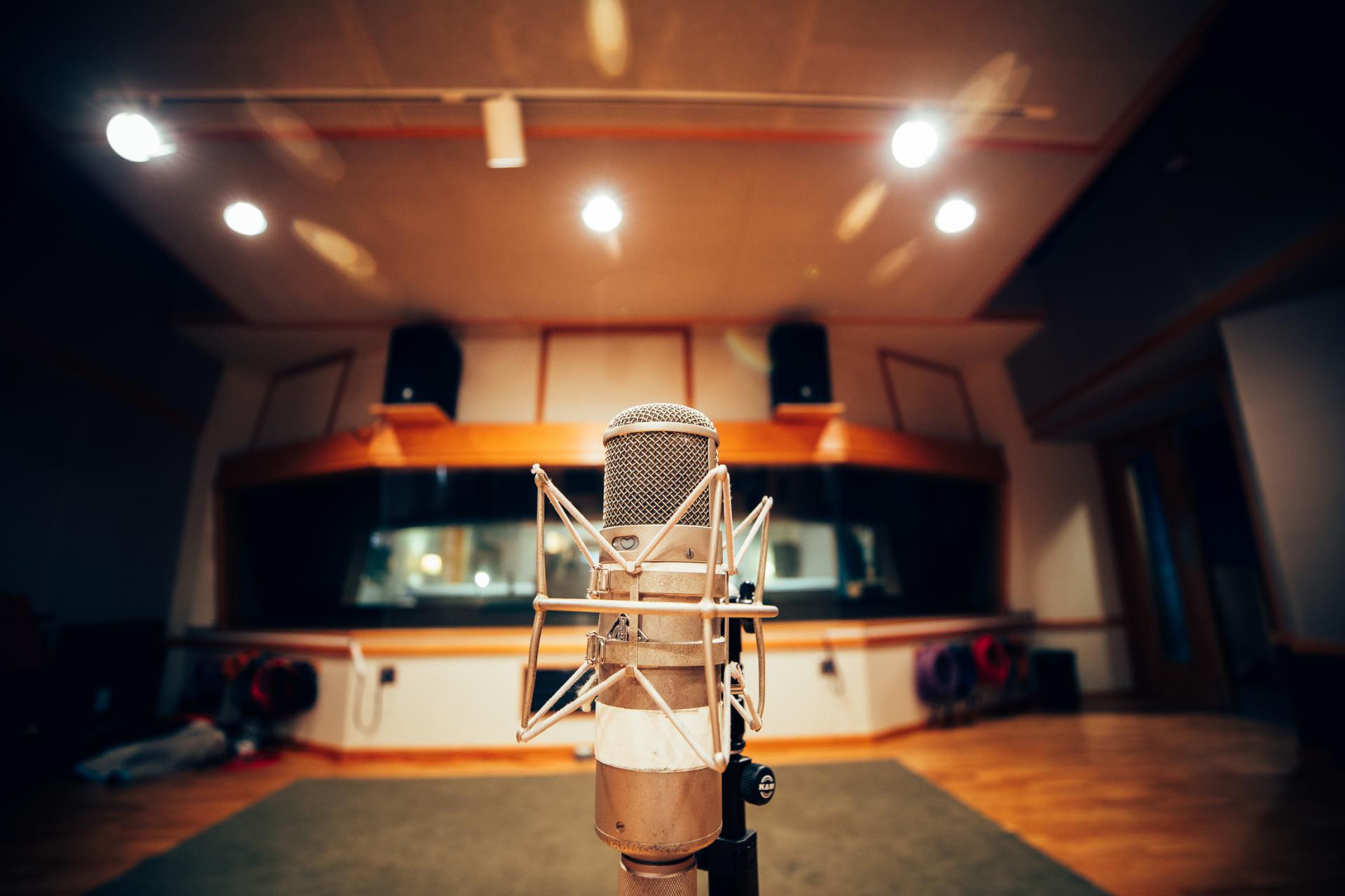 Microphone in Recording Studio