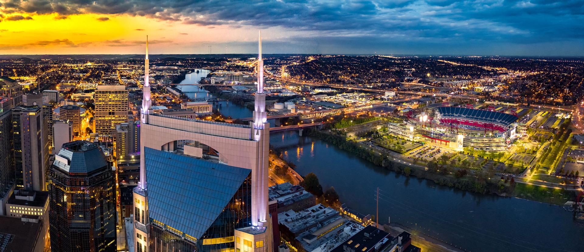 Nashville Skyline at Sunset