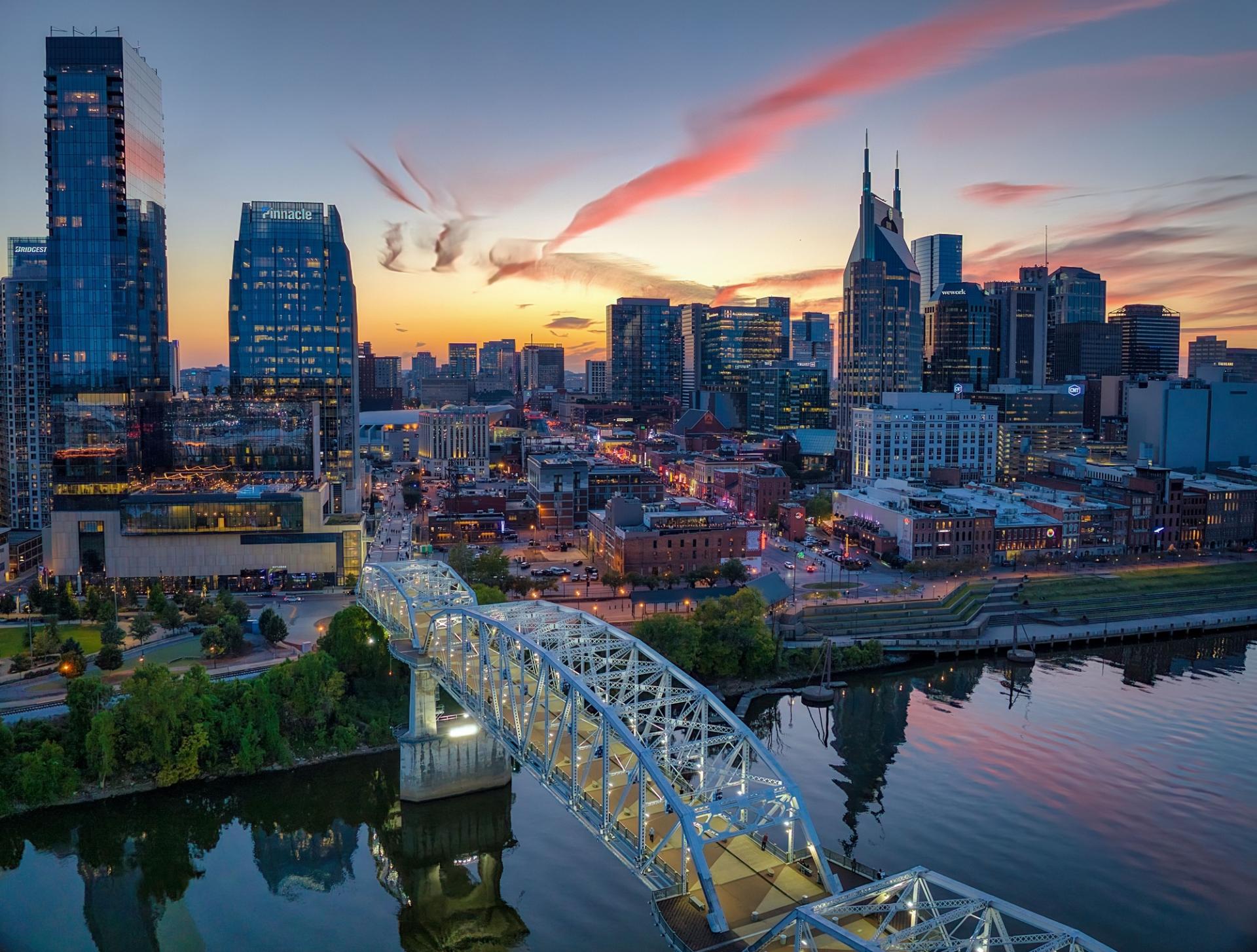 Nashville Skyline at Sunset