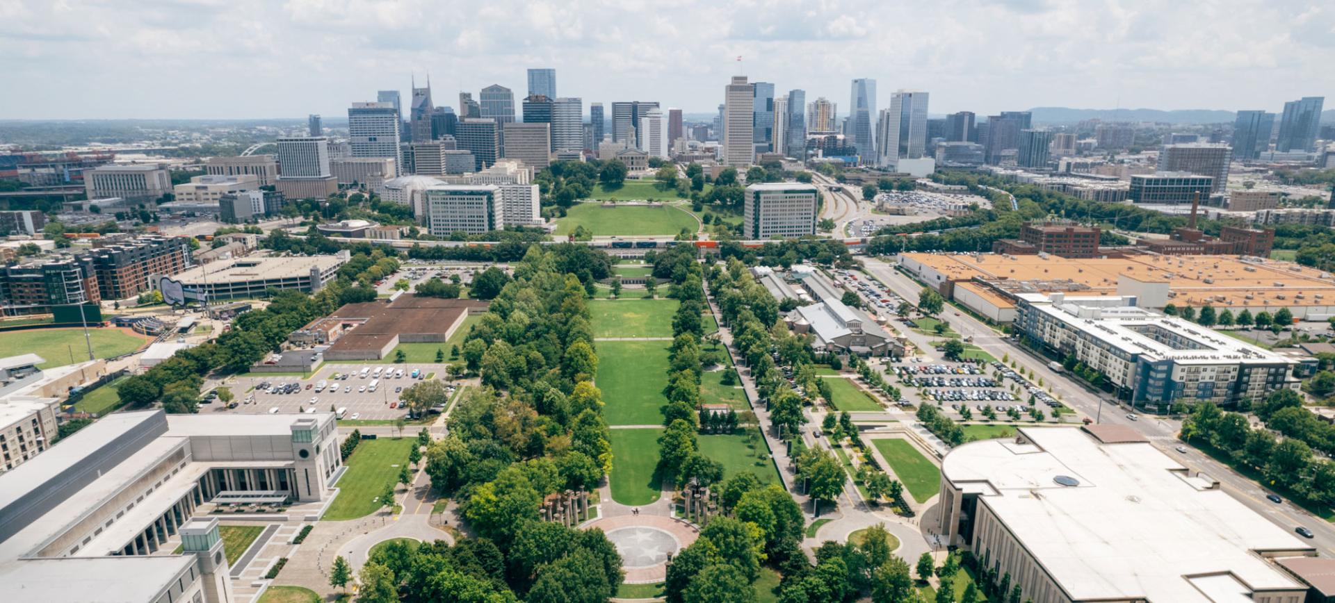 Skyline view of Bicentennial Capitol Mall State Park