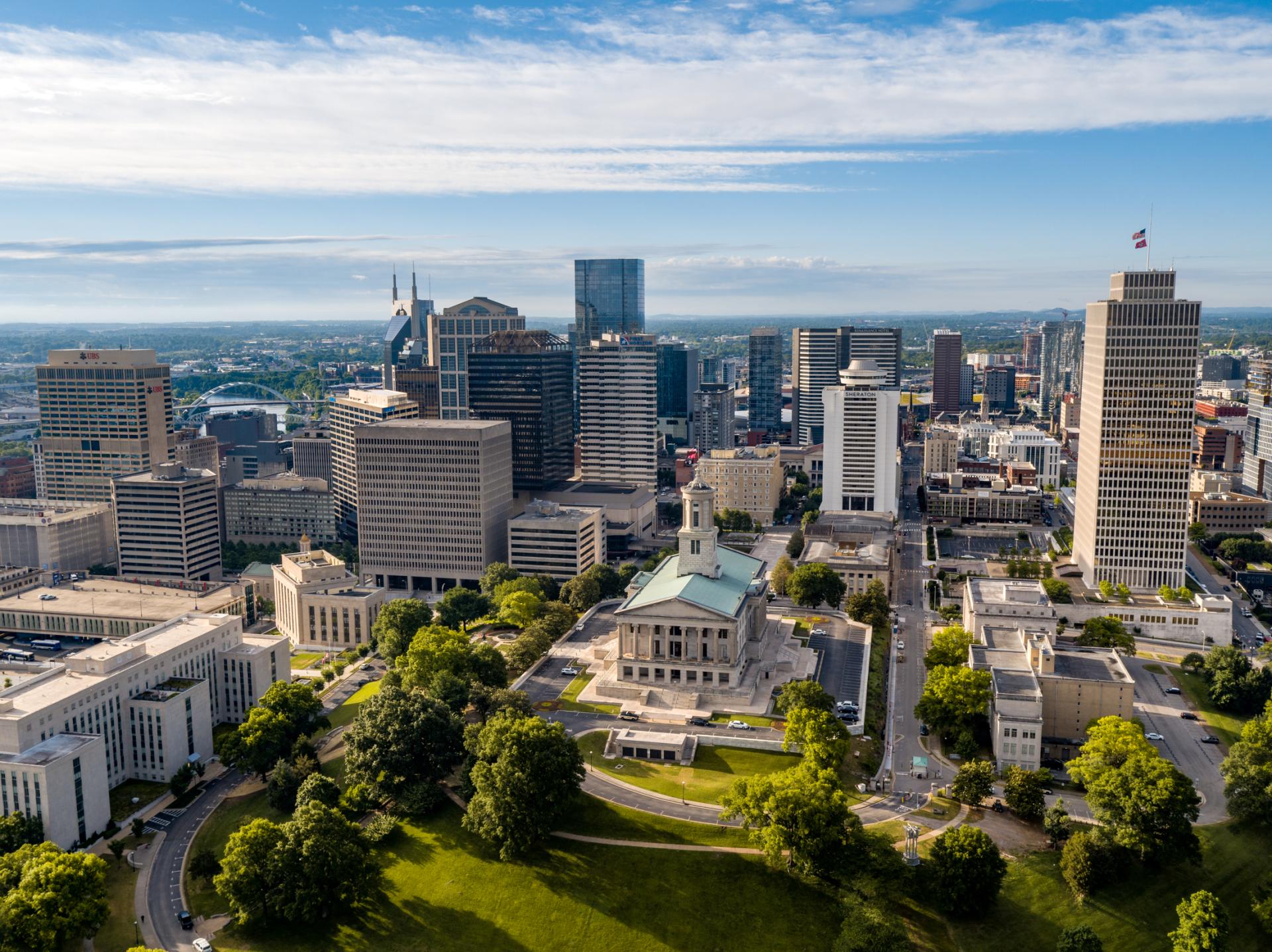 Aerial of the Tennessee State Capitol