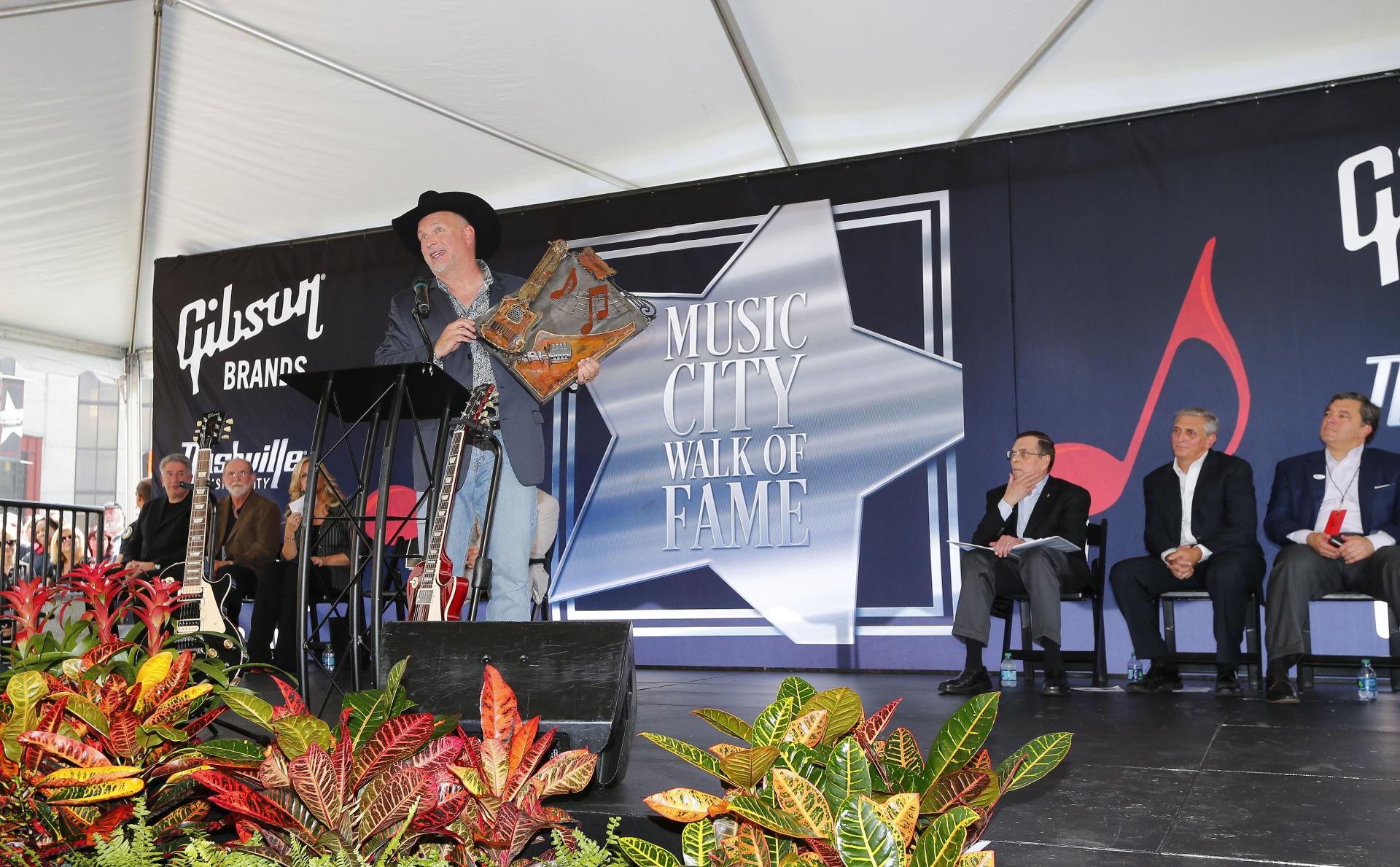 Garth Brooks on stage at Music City Walk of Fame