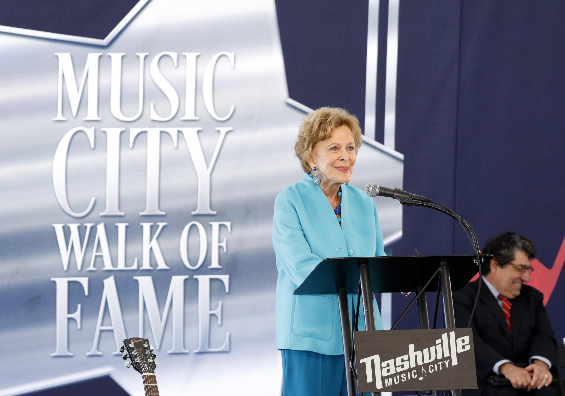 Martha Ingram on stage at Music City Walk of Fame