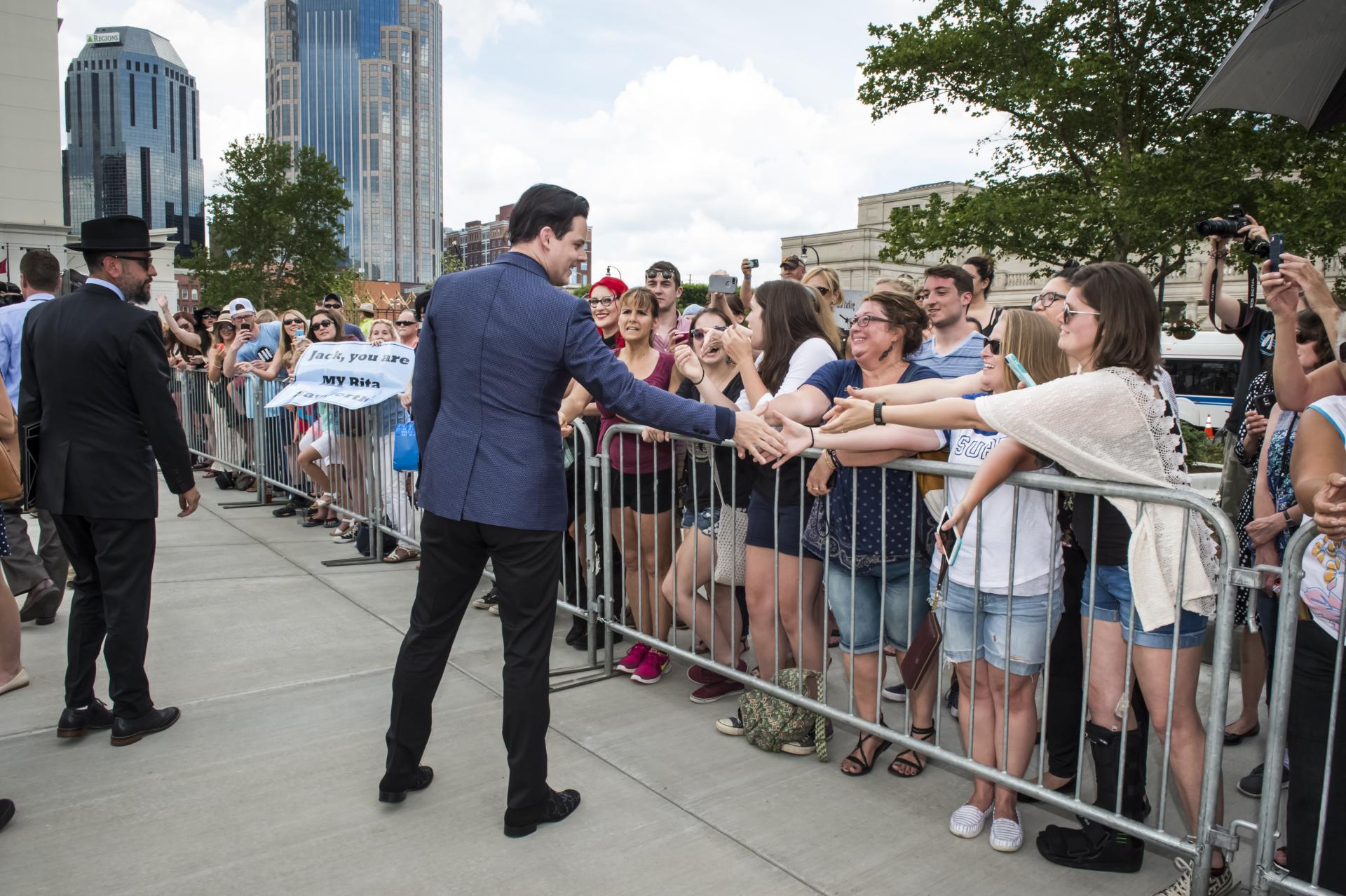 Jack White with fans at the Music City Walk of Fame