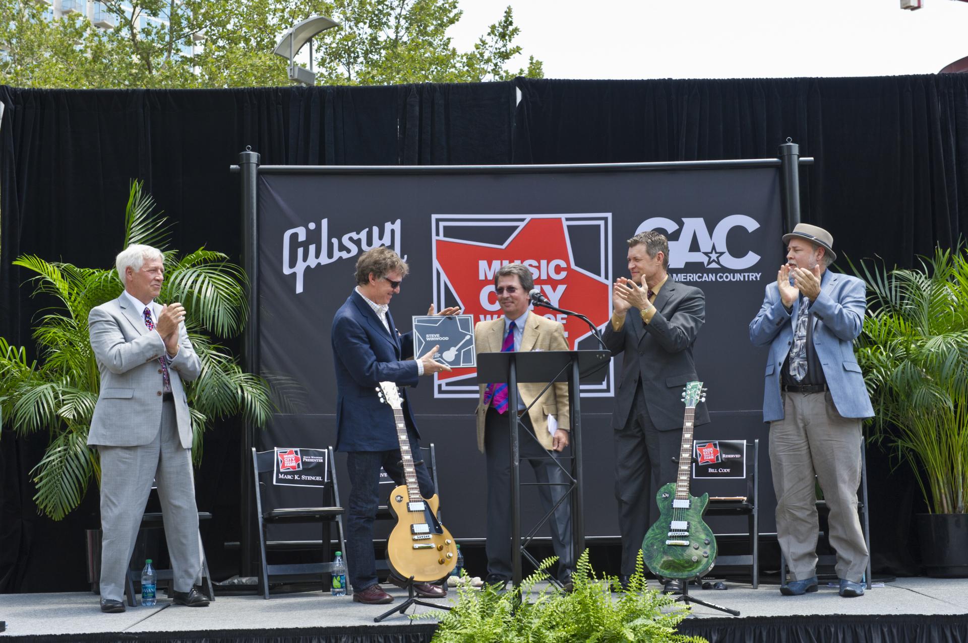 Steve Winwood on stage at Music City Walk of Fame Induction Ceremony