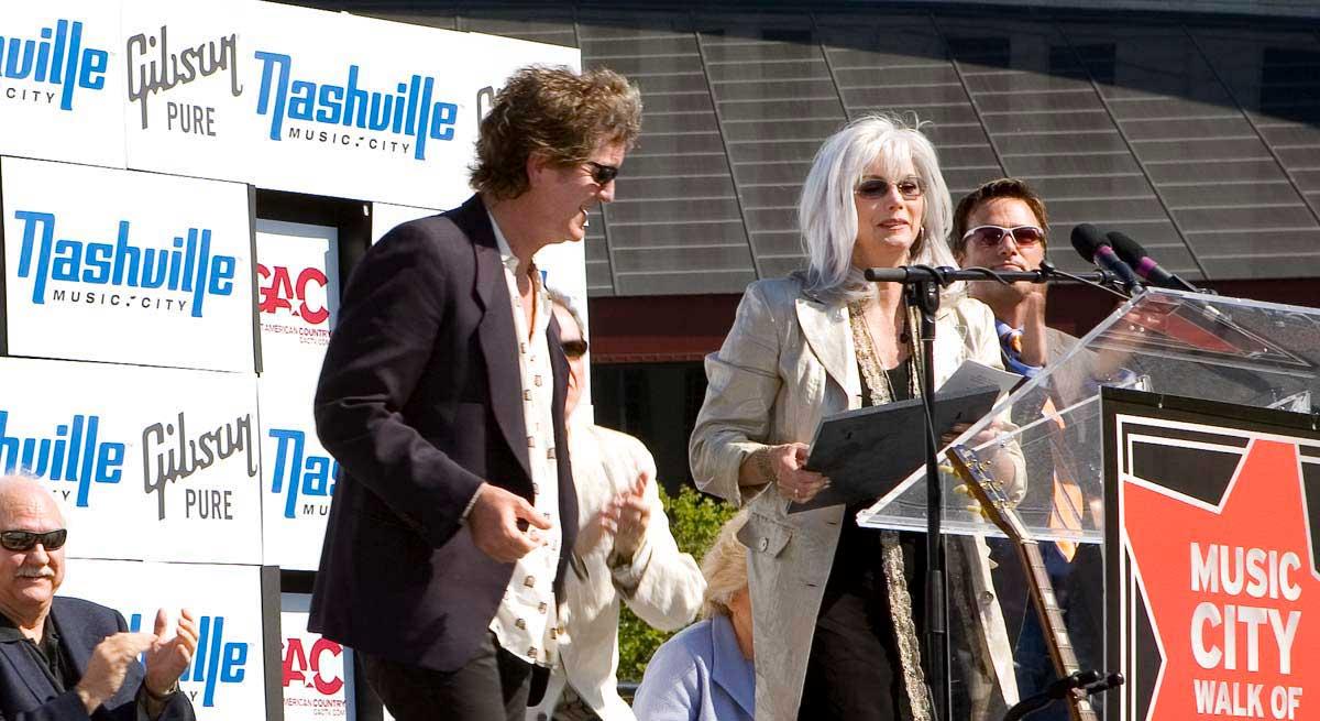 Emmylou Harris on stage at Music City Walk of Fame