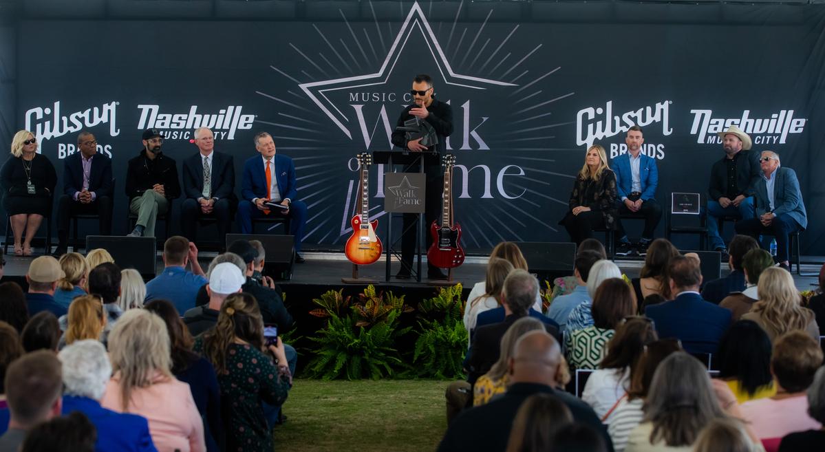 Eric Church on stage at the Music City Walk of Fame