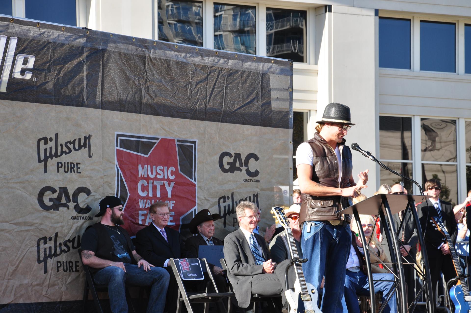 Kid Rock onstage at Music City Walk of Fame