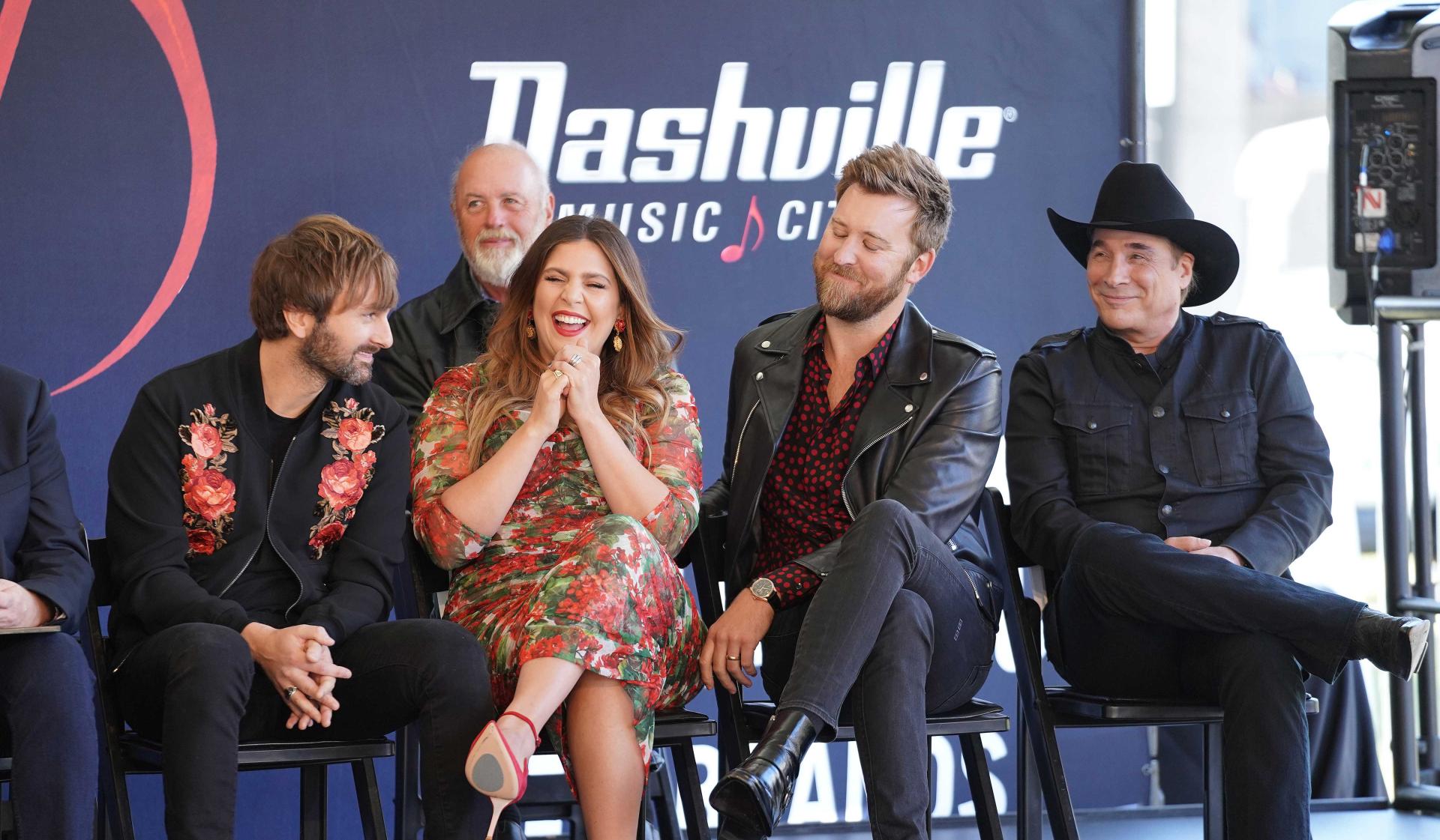 Lady A onstage at Music City Walk of Fame