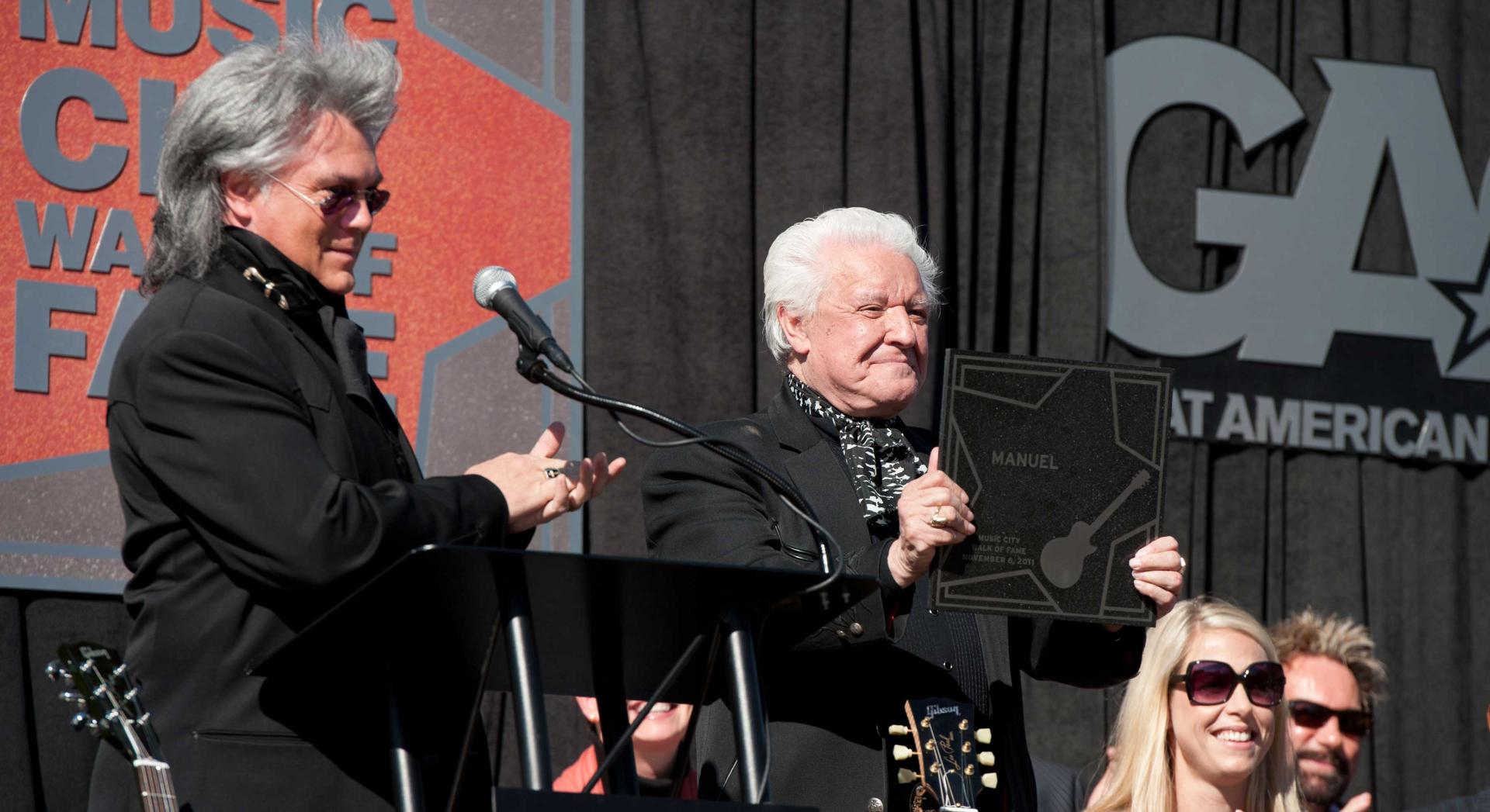 Manuel on stage at the Music City Walk of Fame