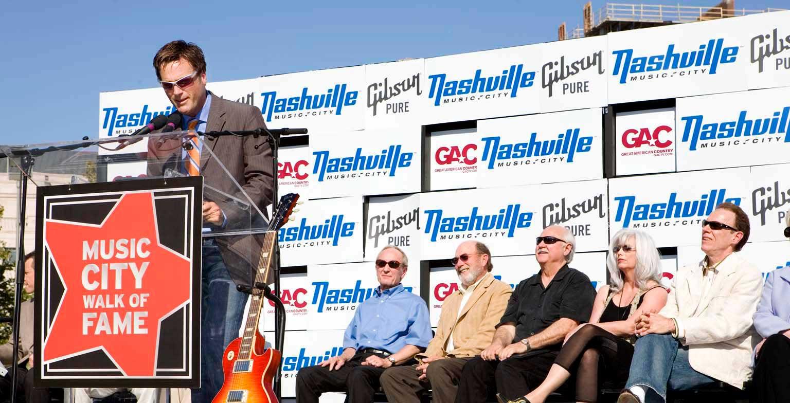 Michael W. Smith on stage at the Music City Walk of Fame Ceremony