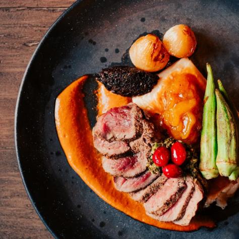 Plate of food at etch