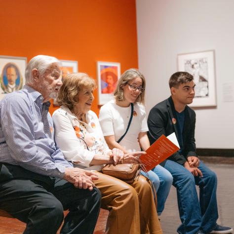 Family visiting Frist Art Museum exhibit