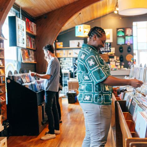 Record shopping at Grimey's