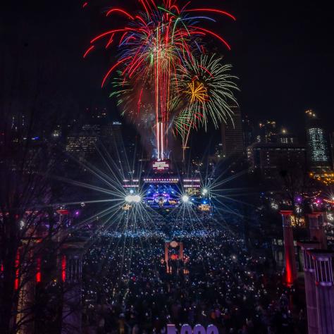 Fireworks at Bicentennial Capitol Mall State Park on New Year's Eve