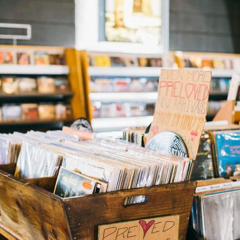 Record bin at Grimey's