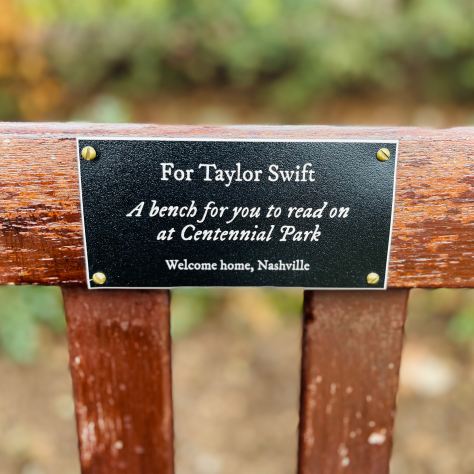 Taylor Swift bench at Centennial Park