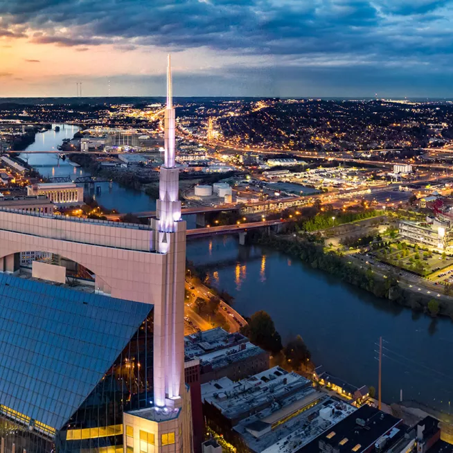 Nashville Skyline at Sunset