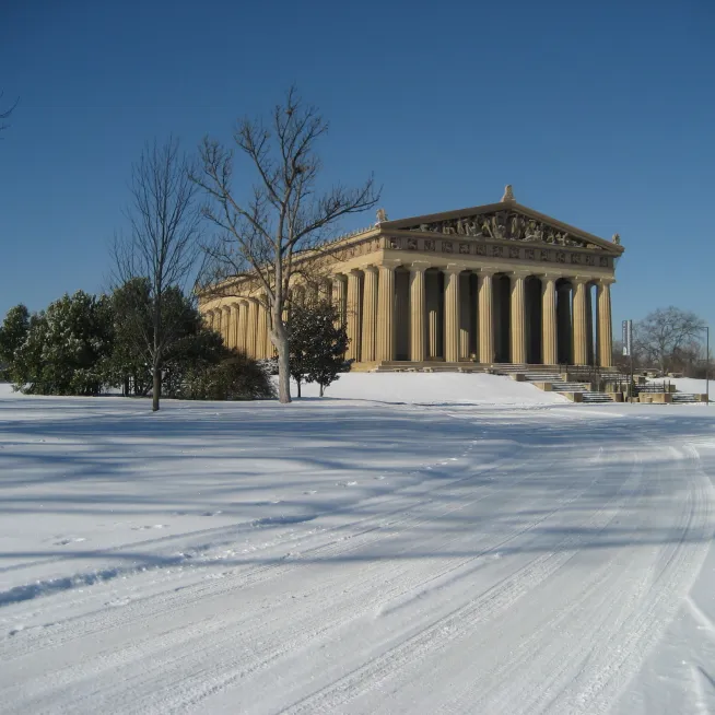 Snow day at the Parthenon