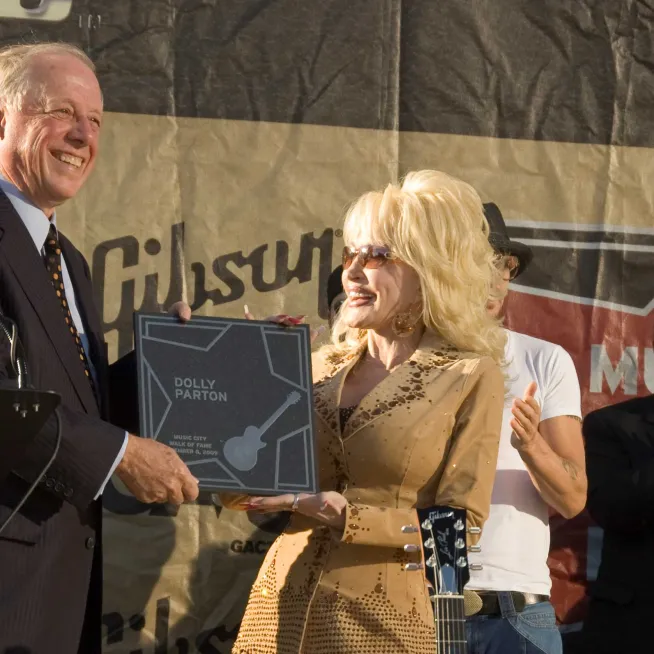 Dolly Parton at the Music City Walk of Fame