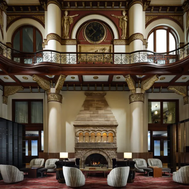 Lobby at Union Station Hotel at Nashville Yards