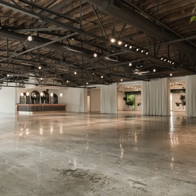 The Bow Truss’ arched roof-line allows endless points to rig lighting, florals and design features for your event.  Saint Elle’s permanent bar area is conveniently located in The Bow Truss and its beautifully unique, efficient design allows for multiple bartenders & stations to service the event, accommodating patrons with ease.