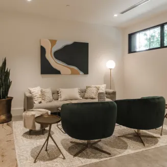 Private Lounge, Bathroom, Wet Bar and Vanity Area.