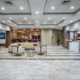 The Embassy Suites Vanderbilt is sure to please all your guests with our open Atrium concept.