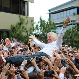 Sir Richard Branson takes part in a SongDivision Music Team Building Experience
