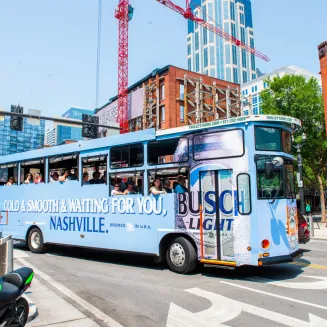 Our trolley wraps effectively reach the audience moving through downtown Nashville.