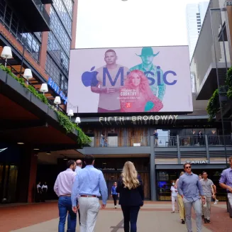 Downtown's largest full motion video screen.