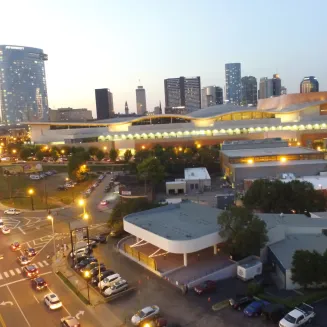 Overhead shot of the Horton Sobro, showing it's proximity to downtown