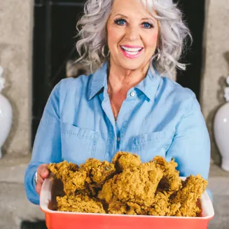 Paula Deen with her Southern Fried Chicken