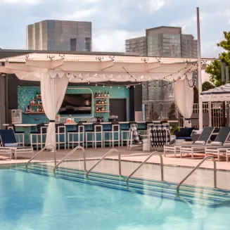 Enjoy Mediterranean-inspired food with cold refreshing craft cocktails served from the dedicated Cabana Club Bar and Grill (open seasonally and weather permitting).